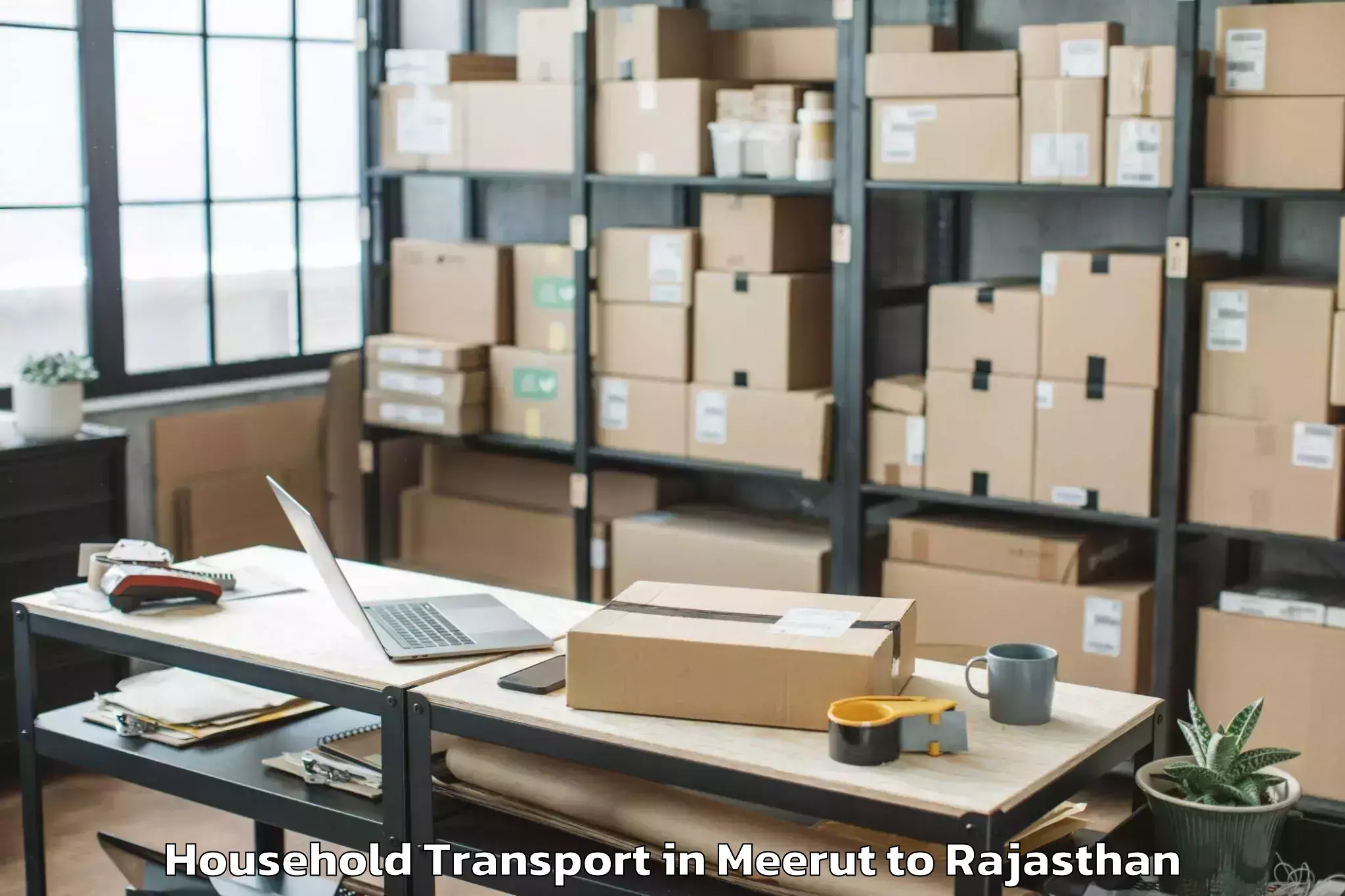 Book Meerut to Jalor Household Transport Online